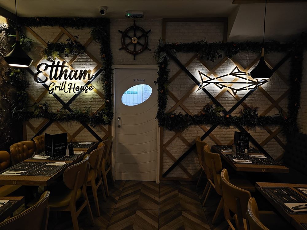 Restaurant interior wall signage