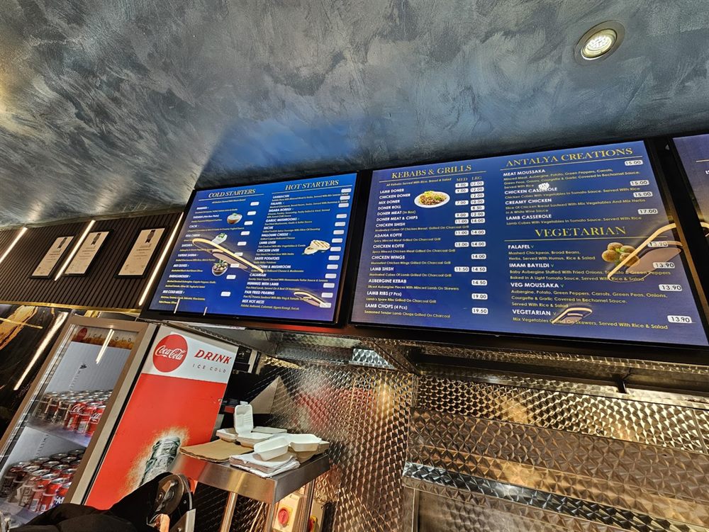 Over-counter illuminated menu boards