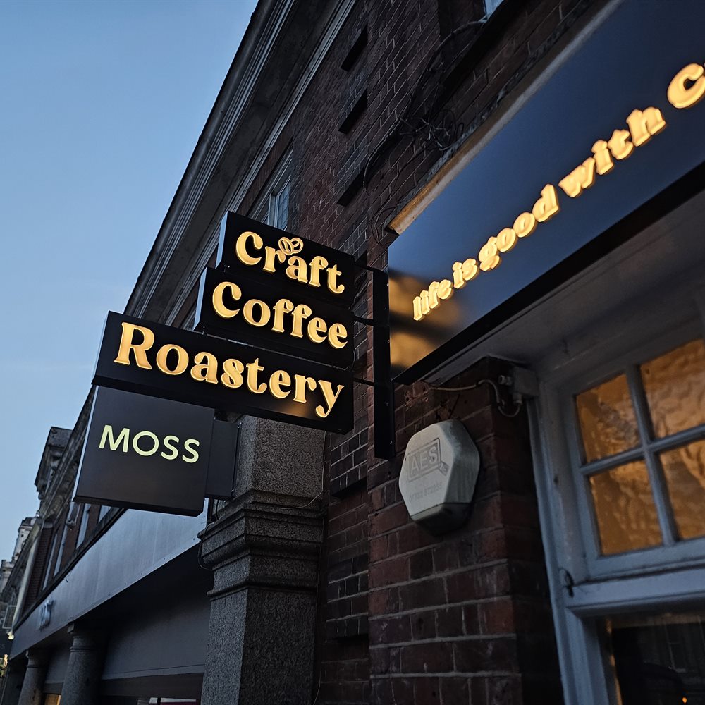 Craft Coffee Roastery projecting exterior sign