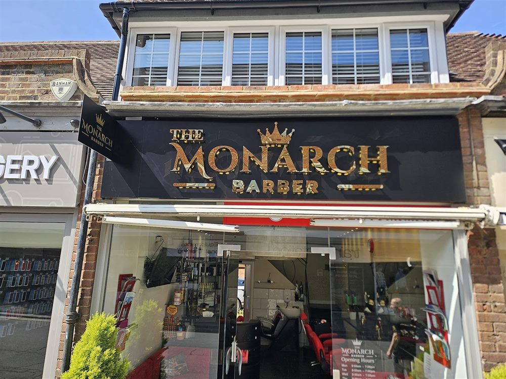 Barbershop shopfront fascia sign