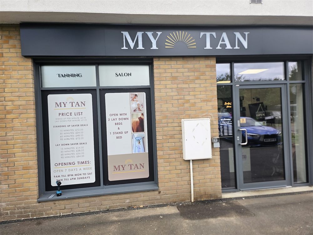 Tanning salon shopfront signage