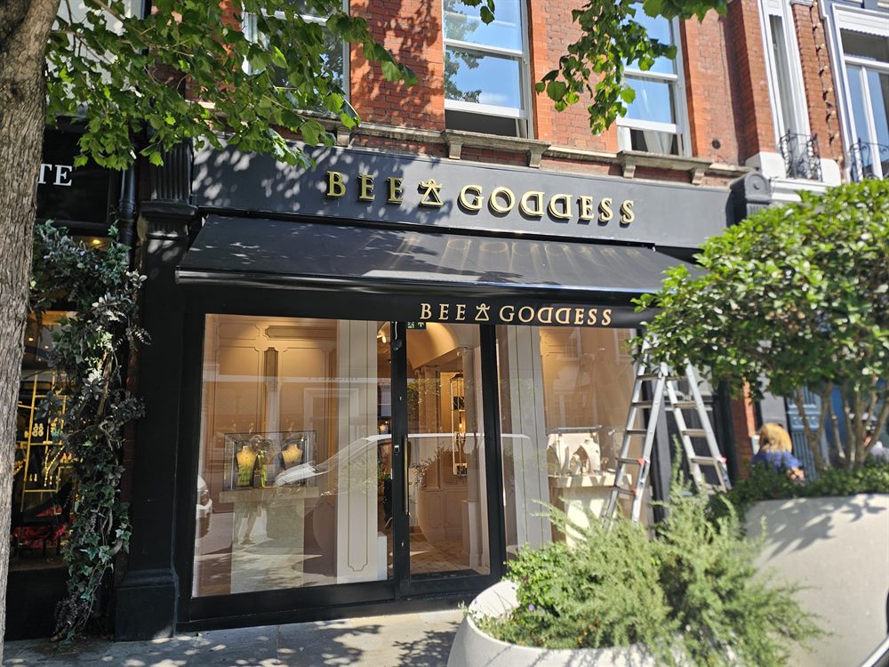 Bee Goddess shopfront fascia signage