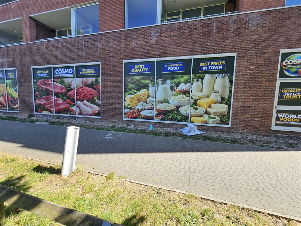 Outdoor wall and window graphics