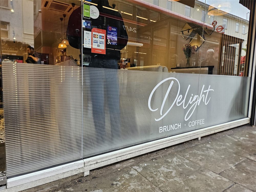 Frosted beauty salon window graphics