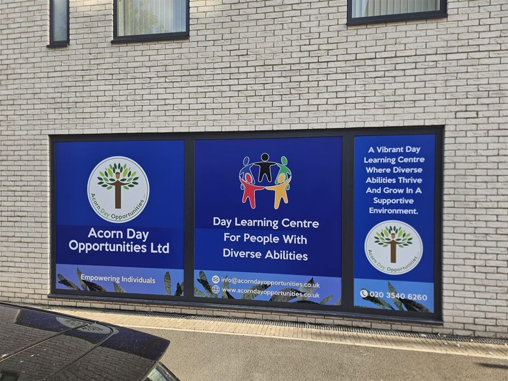 Exterior window panels for community premises